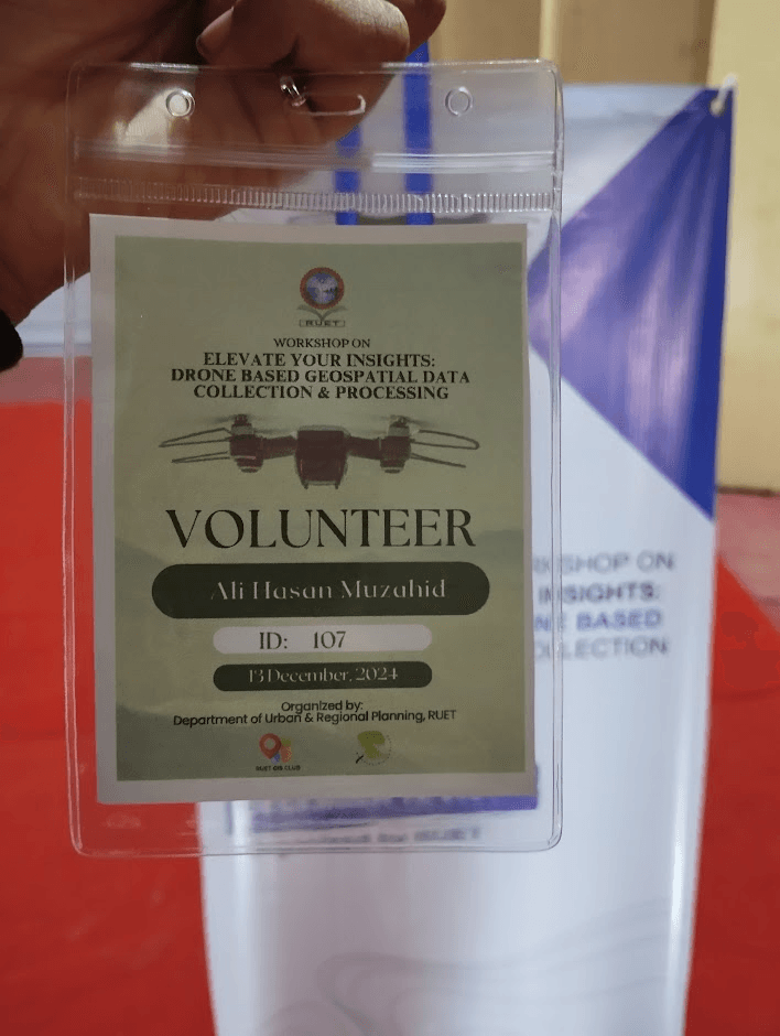 Volunteer Badge โ Workshop on Drone Based Geospatial Data Collection (Dec 2024)